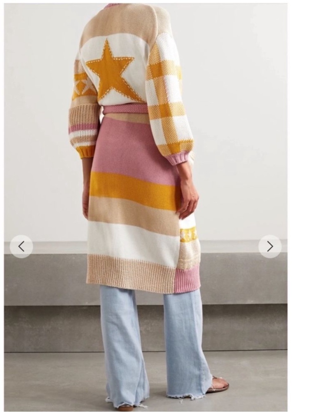 LoveShackFancy Grayson Duster Cardigan Desert Sunset M/L Belted Star Cotton - Picture 8 of 15